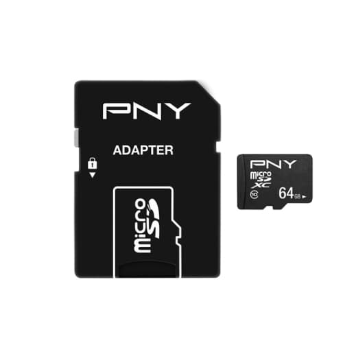 PNY - Tarjeta MicroSD 64GB + Adaptador - Clase 10 Performance Plus
