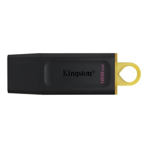 Kingston - Exodia Memoria USB 128GB - USB 3.2 Gen 1 - Con Tapa - Enganche para Llavero - Color Negro