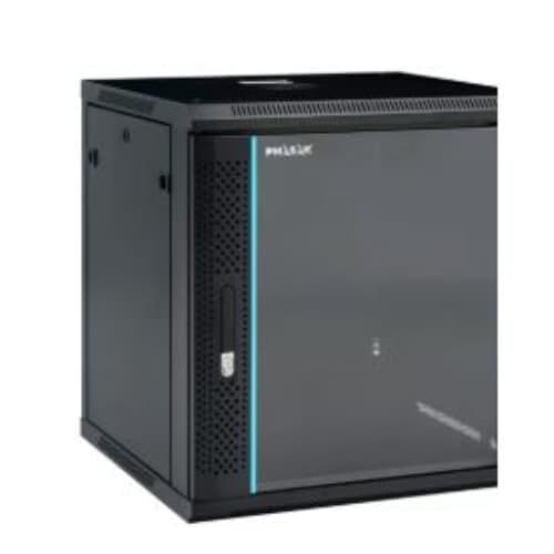 Armario rack mural 19" PHASAK   9U   600x600 negro + Ventilacion/tornillería