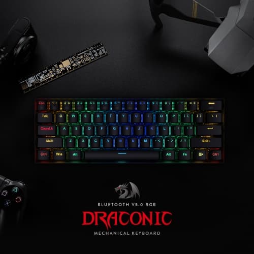 Redragon - DRACONIC Teclado Mecánico Gaming RGB Negro - Layout USA OUTLET