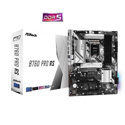 Placa base 1700 ATX ASRock B760 Pro RS - 4xDDR5 (hasta 128GB 7200Mhz OC) - 4xSATA - 3xM.2 Gen4 - USB 2.0 (2/2) - USB 3.2 (5/2)  - USB-C (1/1) - HDMI - DP