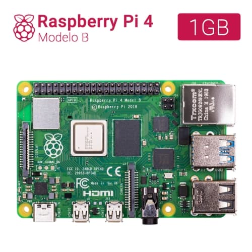 Raspberry Pi 4 1GB v1.4 - Broadcom BCM2711 Quad core Cortex-A72 - 1GB - Wifi - Bluetooth - Gigabit Ethernet - 2 x USB 3.0 - 2 x USB 2.0 - GPIO 40-pin - 2 x micro HDMI - DSI - CSI - MicroSD - PoE
