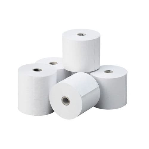 PAPEL TÉRMICO 57X55X12 MM - PAQUETE 10 ROLLOS - SIN BISFENOL-A - PESOS - (caja completa 10 paquetes)
