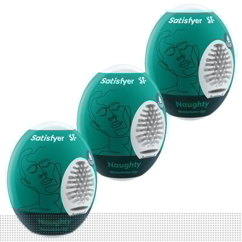 SATISFYER - 3 HUEVOS MASTURBADORES NAUGHTY
