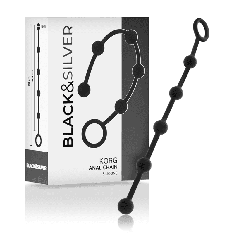 BLACK&SILVER - KORG ROSARIO ANAL INICIACION SILICONA 21 CM