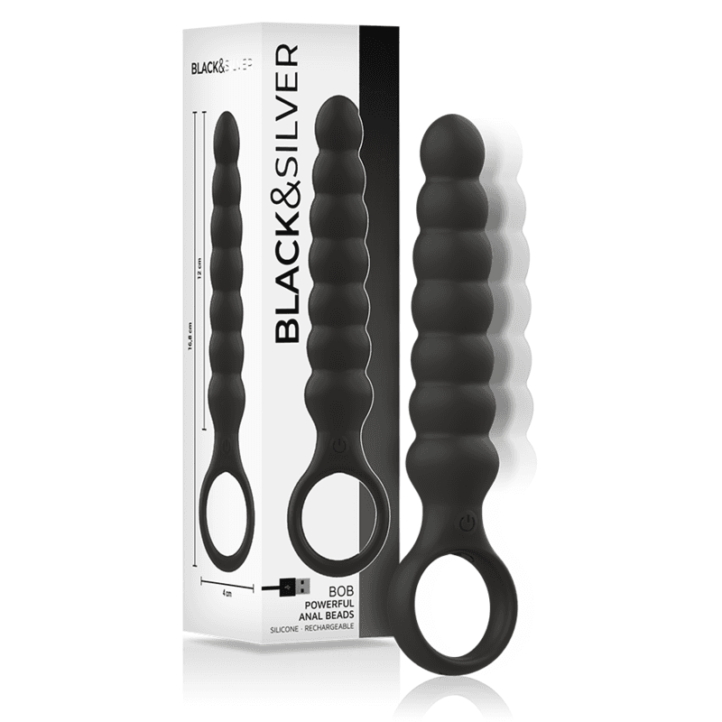 BLACK&SILVER - BOB POTENTE VIBRADOR DILATADOR ANAL SILICONA
