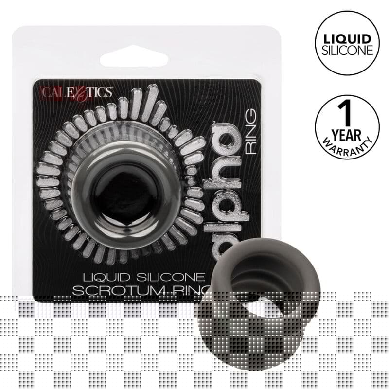 CALEXOTICS - ALPHA ANILLO EXTENSIÓN ESCROTO DOBLE NEGRO