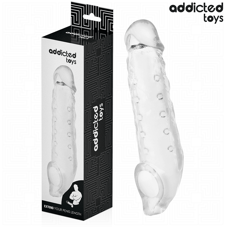 ADDICTED TOYS - FUNDAS PARA EL PENE TRANSPARENTE TALLA M 27 CM