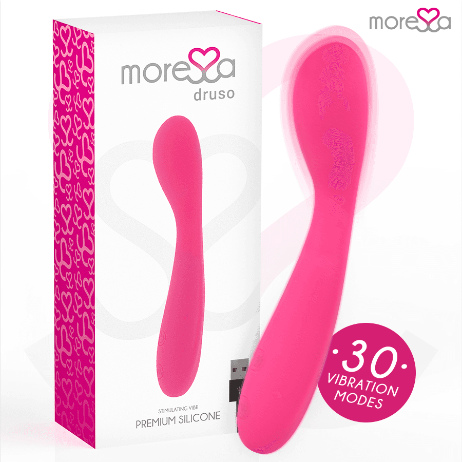 MORESSA - DRUSO MASAJEADOR DUO PUNTO G Y SUERO PELVICO PREMIUM SILICONE RECARGABLE