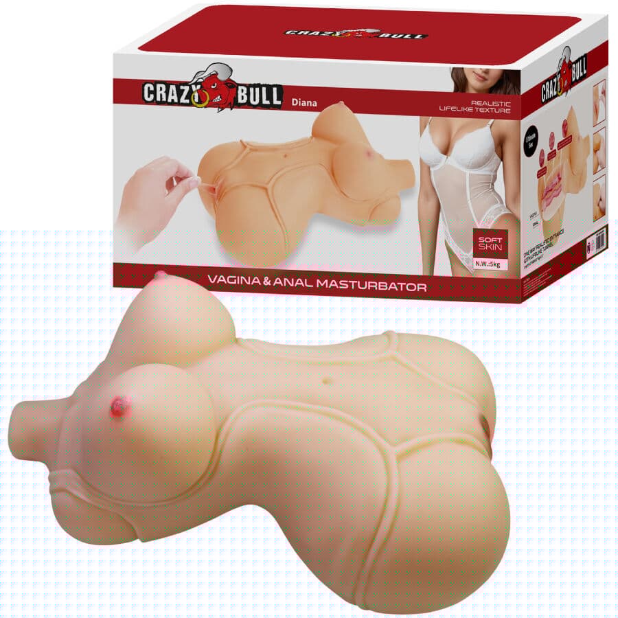 CRAZY BULL - DIANA TORSO FENIÑO REALISTA VAGINA Y ANAL 5 KG