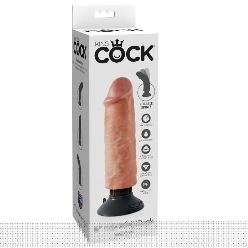 KING COCK - DILDO VIBRADOR 15.24 CM NATURAL