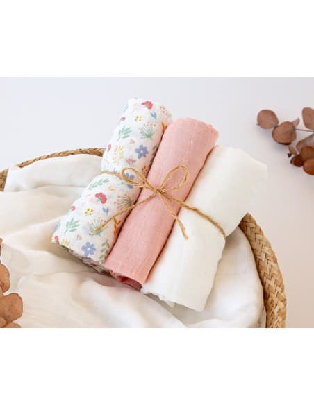 ESTUCHE MUSELINA 70X70 CM BAMBU 3 UNID 621006410