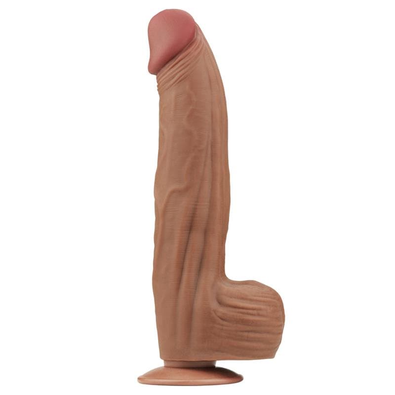 Dildo Dual Density Piel Deslizante Retractil 12