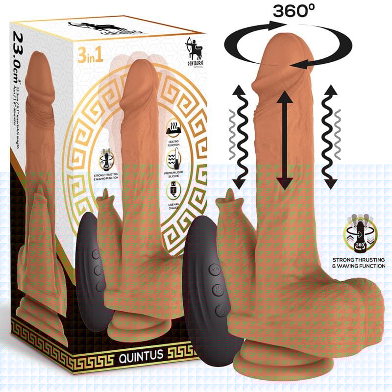 Quintus Dildo con Vibración, Thrusting y Waving 360º 9 - 23 cm