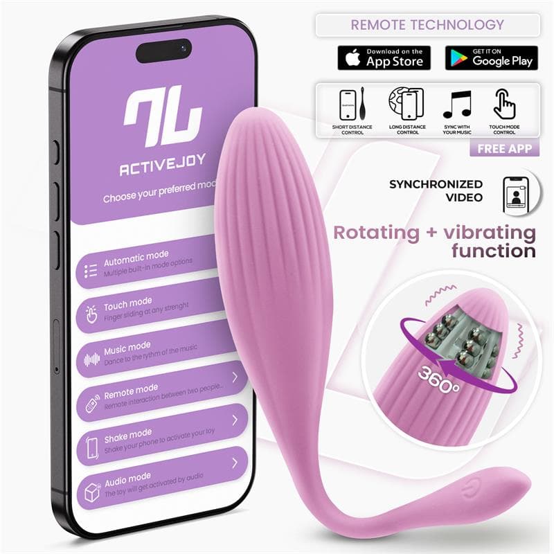 Huevo Vibrador con Bolas Internas con Rotación y APP USB