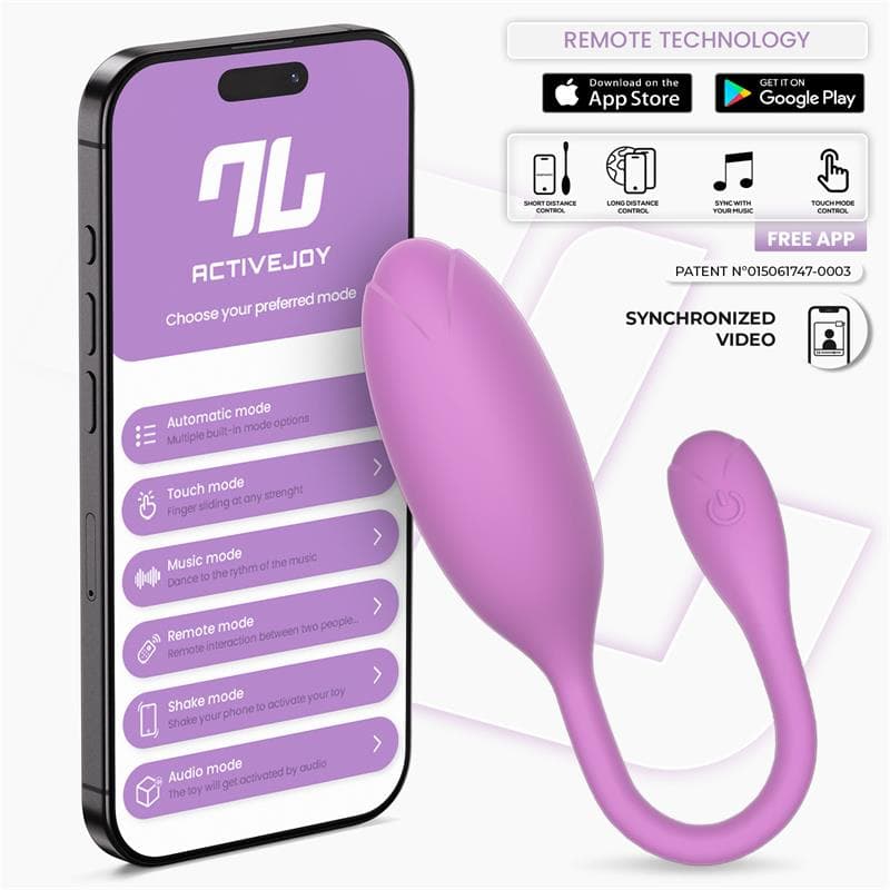 Logan Huevo Vibrador con APP Silicona Unibody Púrpura