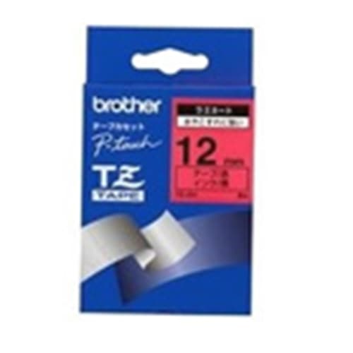 Brother Gloss Laminated Labelling Tape - 12 mm, Black on Red