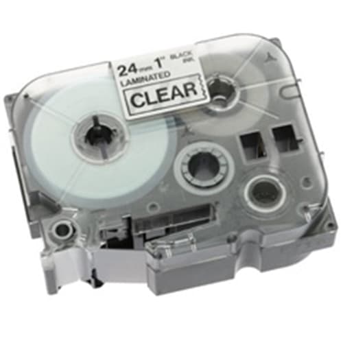 Brother Gloss Laminated Labelling Tape - 24mm, Black/Clear