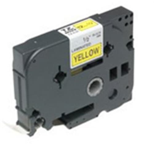 Brother Gloss Laminated Labelling Tape - 36mm, Black/Yellow