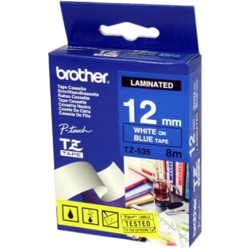 BROTHER CINTA ROTULADORA LAMINADA AZUL/BLANCO 8M 12MM