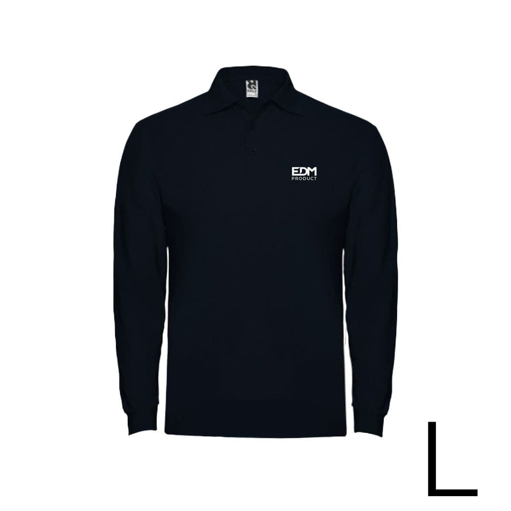 POLO NEGRO MANGA LARGA TALLA-L 65% POLIÉSTER 35% ALGODÓN