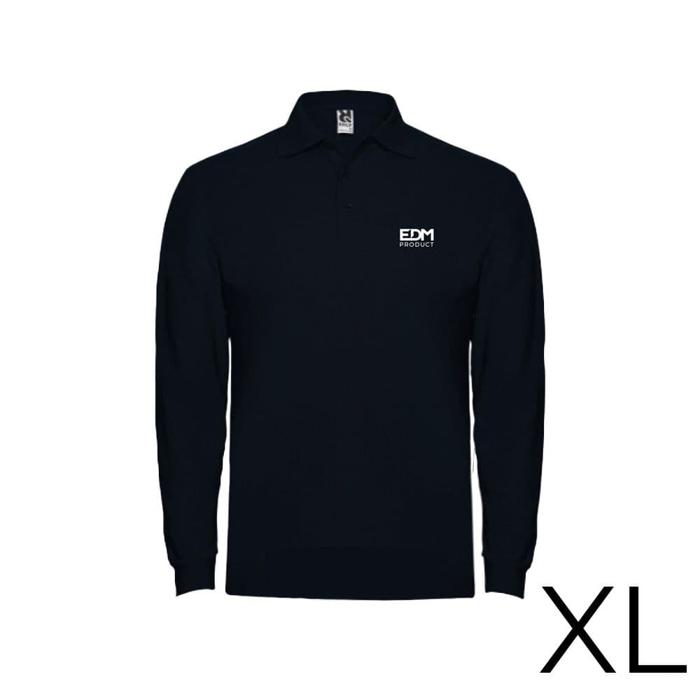 POLO NEGRO MANGA LARGA TALLA-XL 65% POLIÉSTER 35%ALGODON