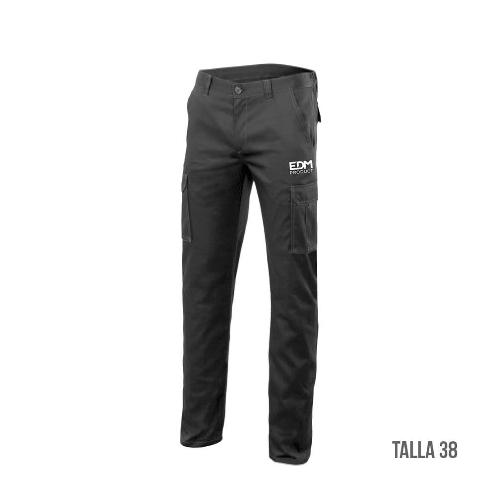 PANTALON LARGO NEGRO TALLA-38 SERIGRAFIADO