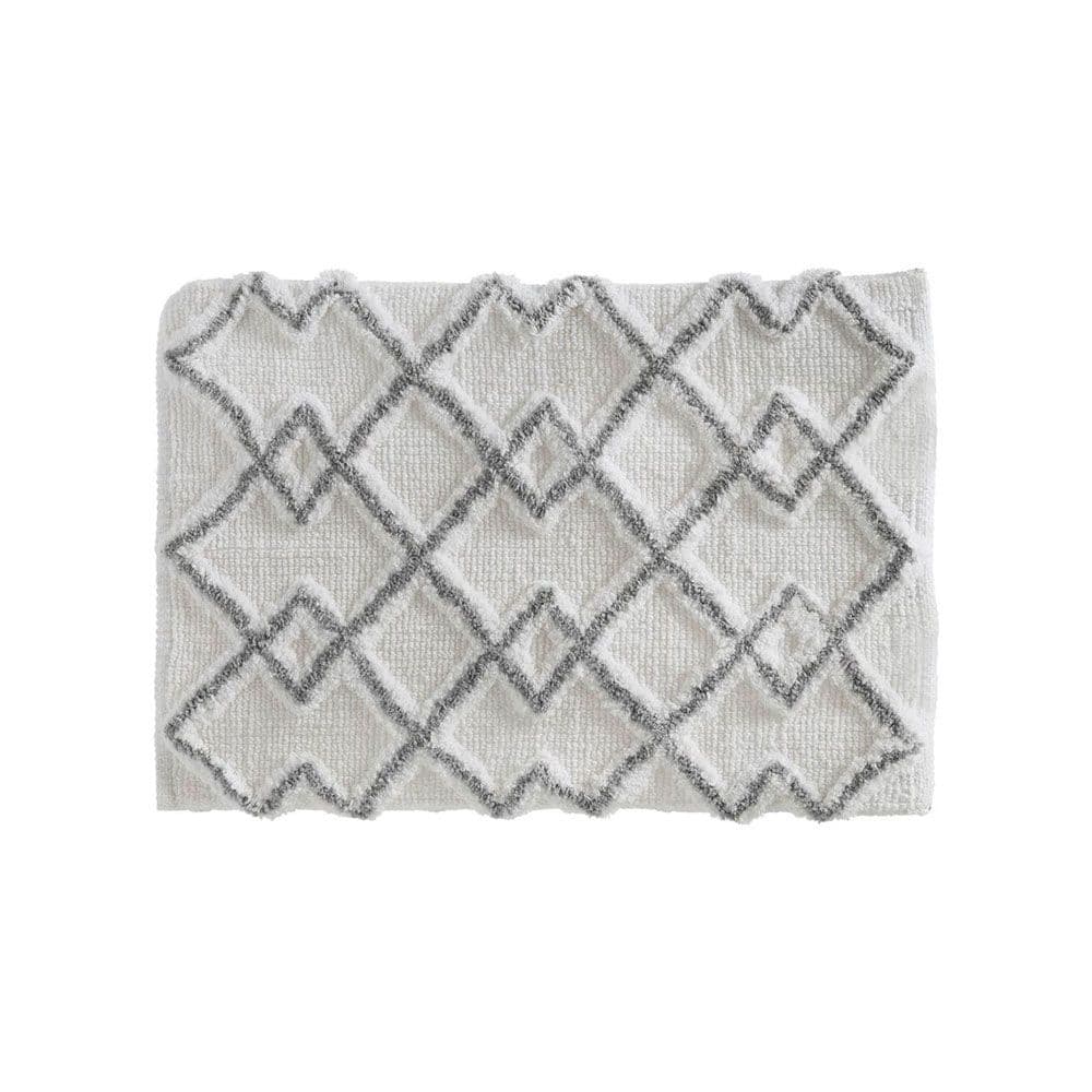ALFOMBRA DE BAÑO ETNICA GRIS 50 x 75 cm