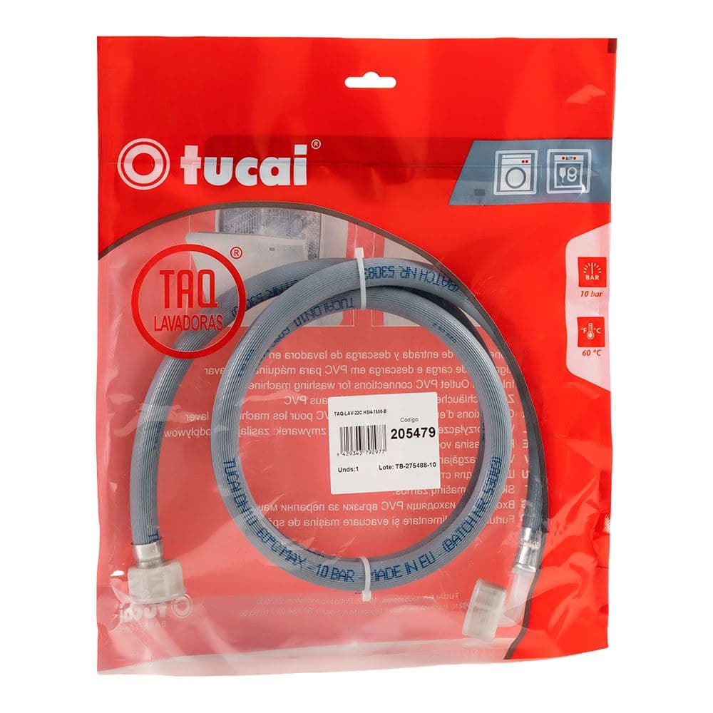 MANGUERA DE ENTRADA DE AGUA DE LAVADORA H ¾ pulg - H ACODADA ¾ pulg, 200 cm