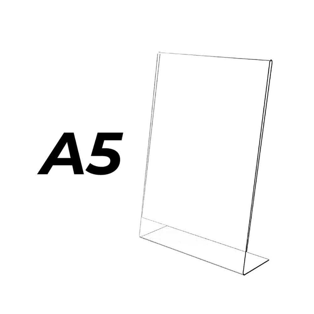 EXPOSITOR METACRILATO 3mm INCLINADO A5 (14,8x21cm)