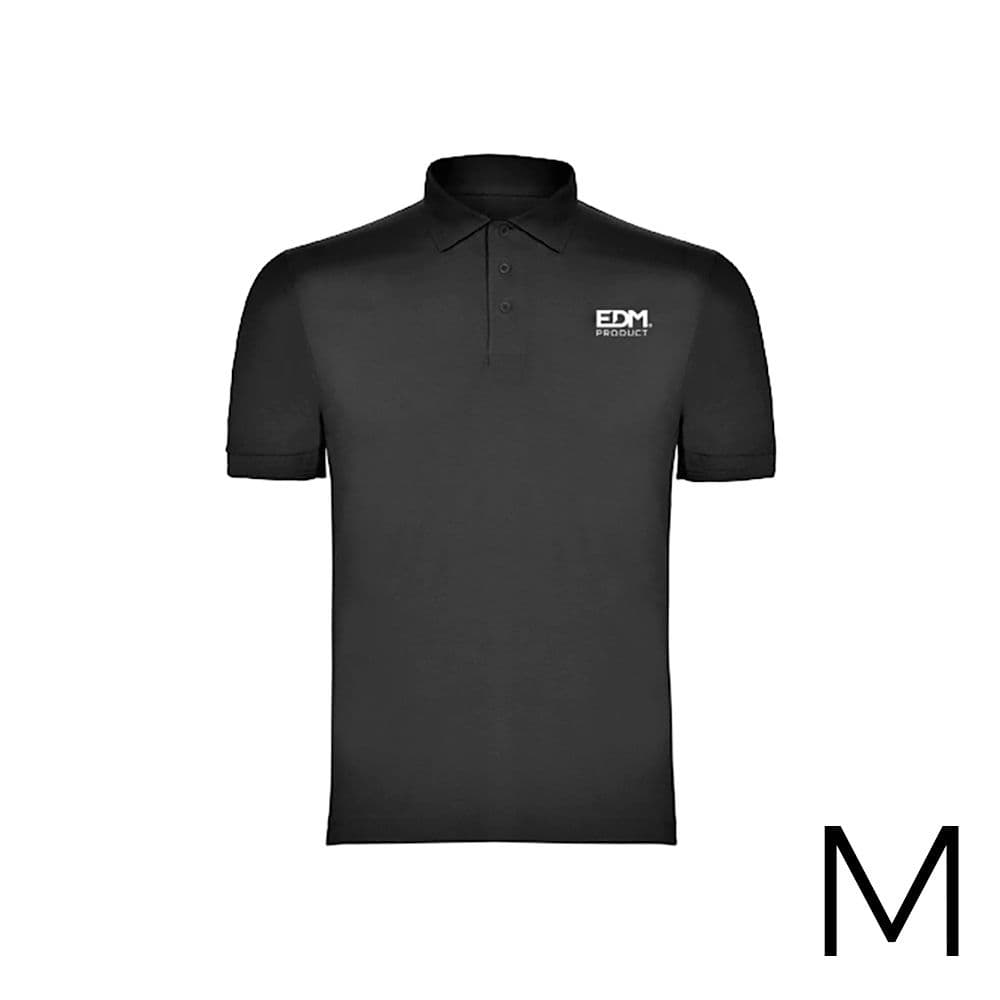 POLO NEGRO TALLA-M MANGA CORTA BORDADO