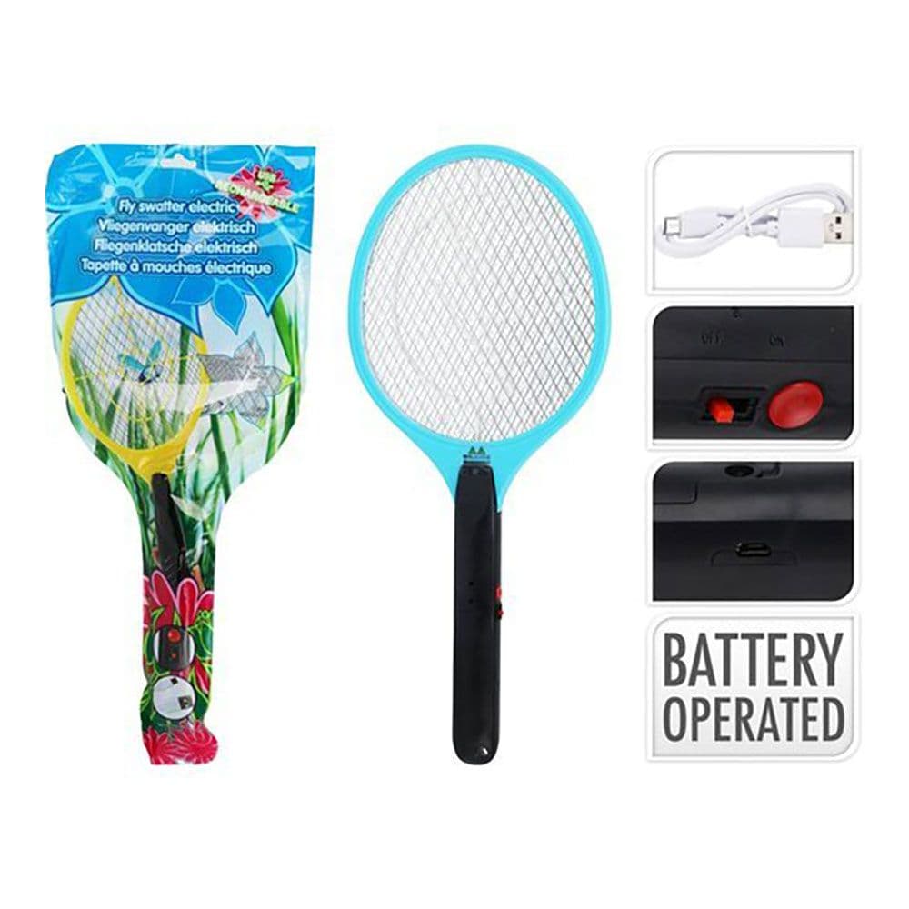 RAQUETA MATA MOSCAS ELÉCTRICO RECARGABLE 48 x 21 cm