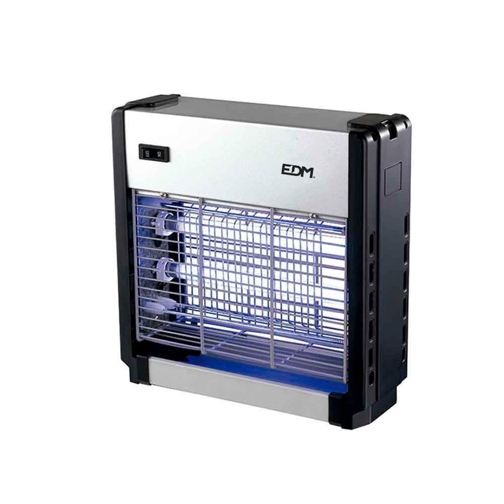 MATA INSECTOS PROFESIONAL ELÉCTRICO, CROMO/NEGRO, 2 x 6W - 30 m² - 25,5 x 9 x 26 cm