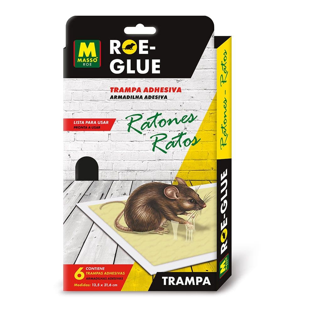 TRAMPA ADHESIVA PARA RATONES Y RATAS, BLISTER 6 uds