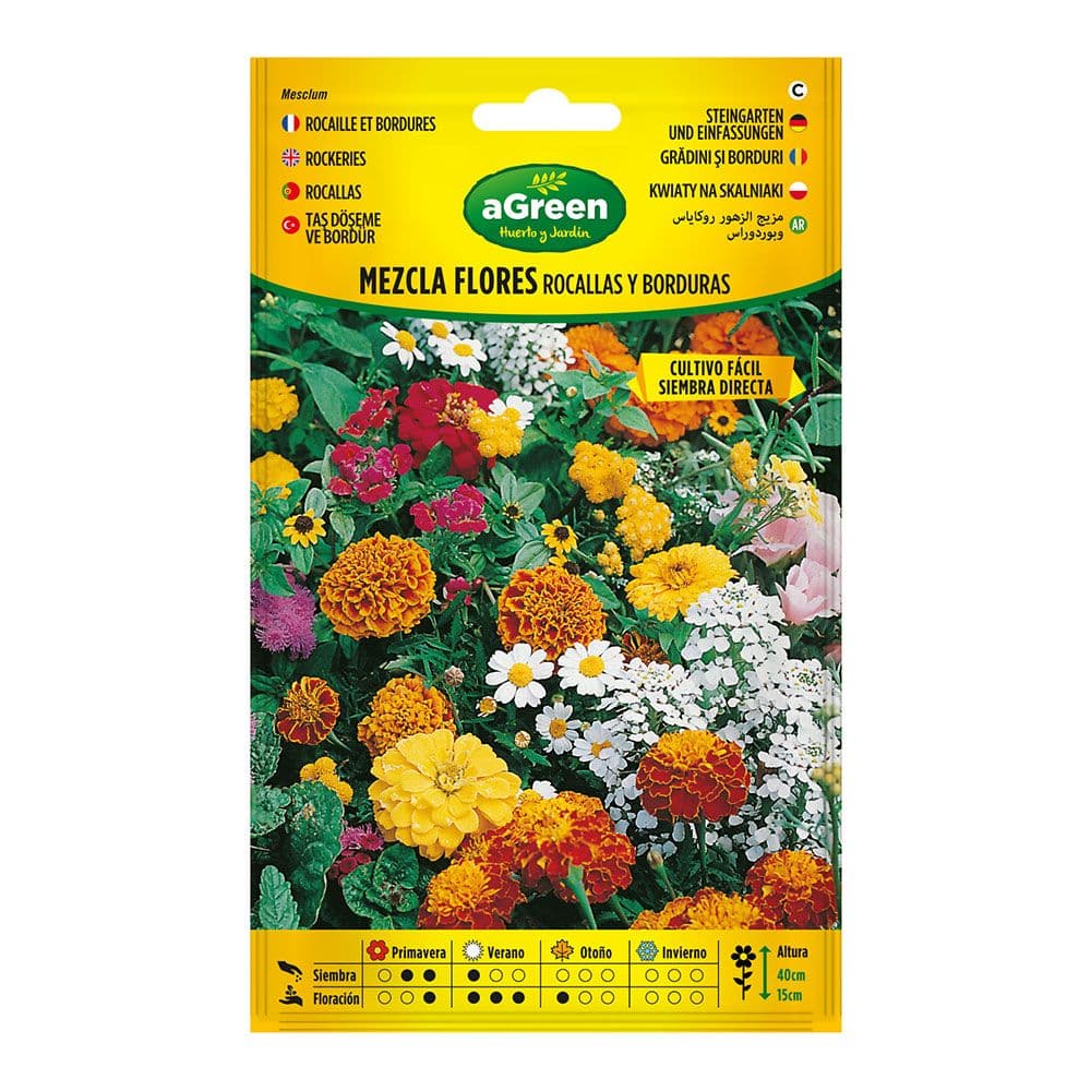 SOBRE CON SEMILLAS DE FLORES MEZCLA ROCALLAS Y BORDURAS