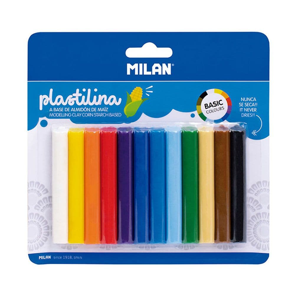 PLASTILINA DE COLORES 140 g COLORES SURTIDOS, 12 uds