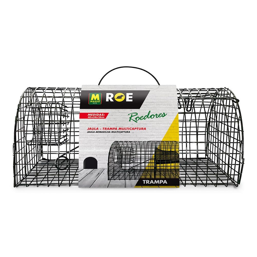 JAULA TRAMPA MULTICAPTURA PARA ROEDORES - 40 x 24 x 18 cm