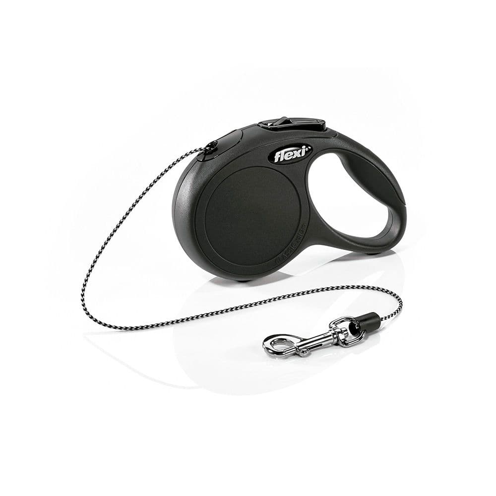 CORREA EXTENSIBLE FLEXI CLASSIC NEGRA, CINTA 5 m, S, HASTA 15 Kg