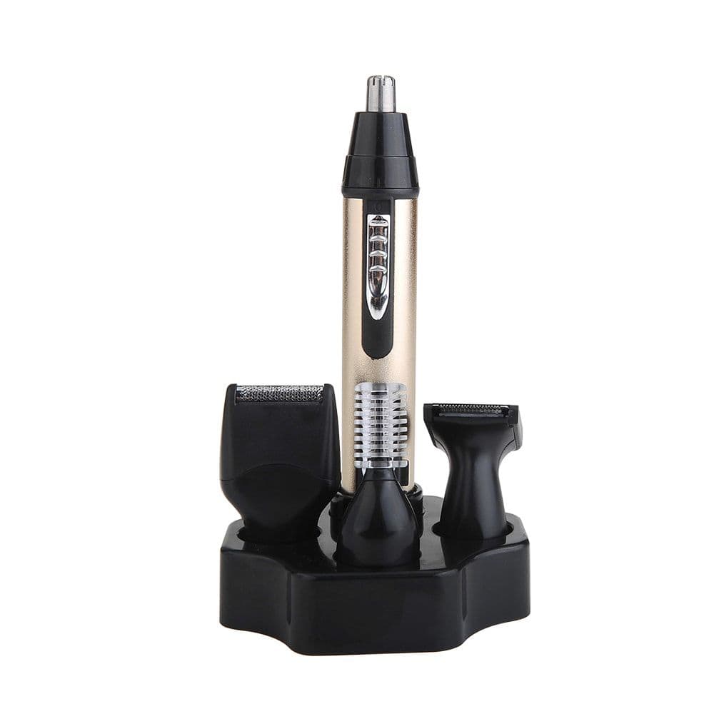 CONJUNTO CORTADOR DE VELLO FACIAL A PILAS CON ACCESORIOS