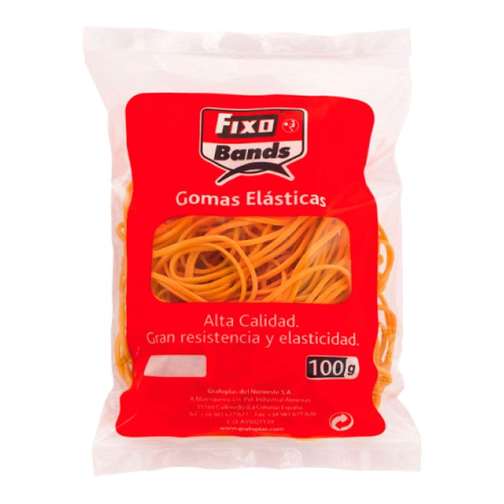 GOMAS ELÁSTICAS FIXO BOLSA 100 g 2 mm x 12 cm