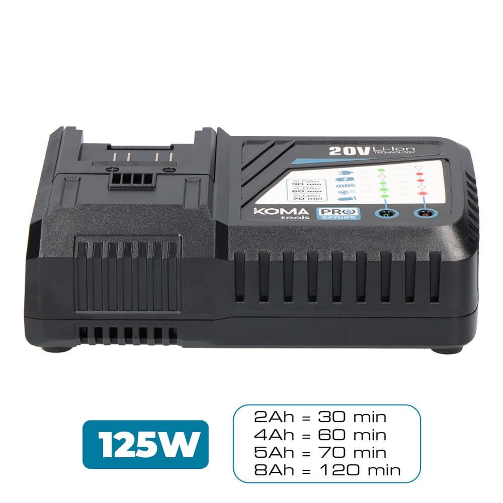 CARGADOR RAPIDO DE BATERIA 20 V 125 W