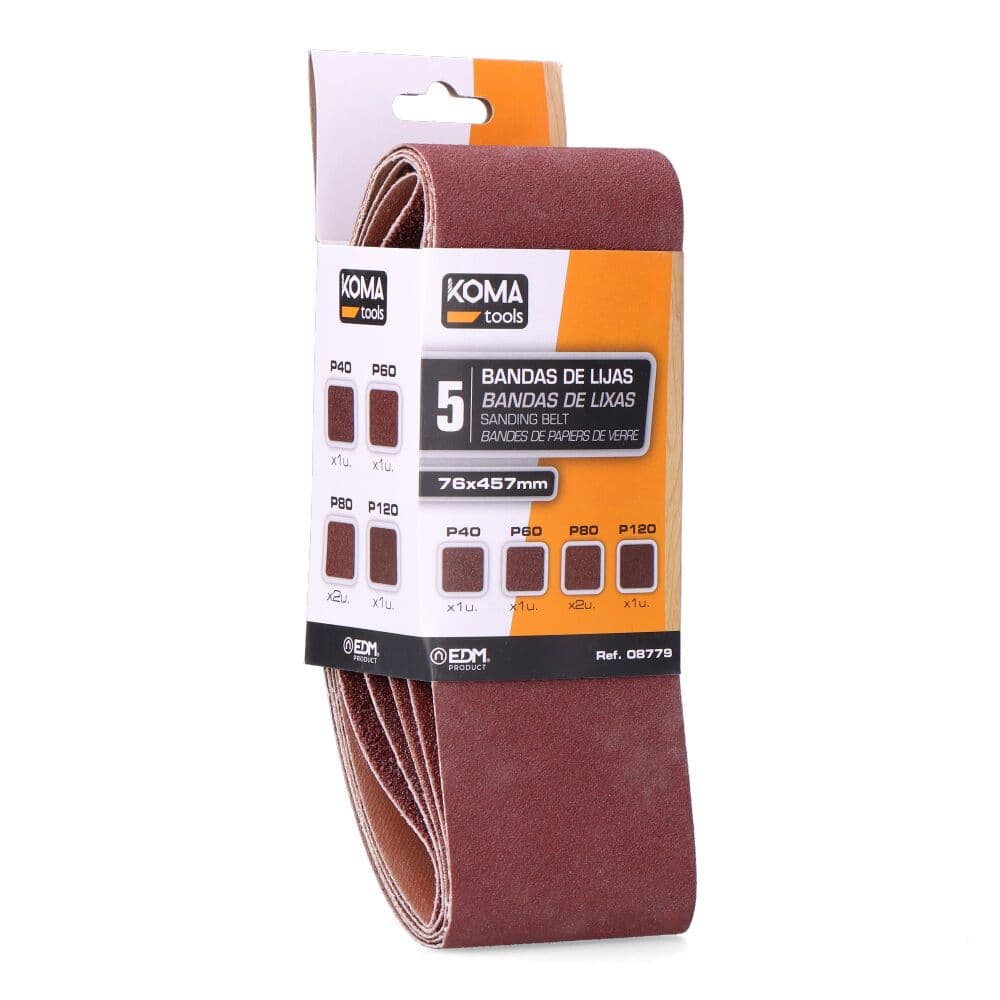 LIJAS PARA LIJADORA DE BANDA RECAMBIO PARA 08778, SET 5 uds