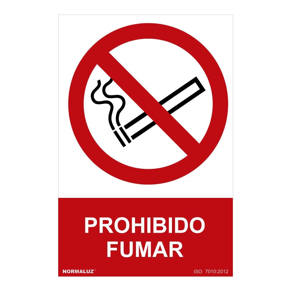 CARTEL "PROHIBIDO FUMAR" (PVC 0,7mm) 30x40cm NORMALUZ