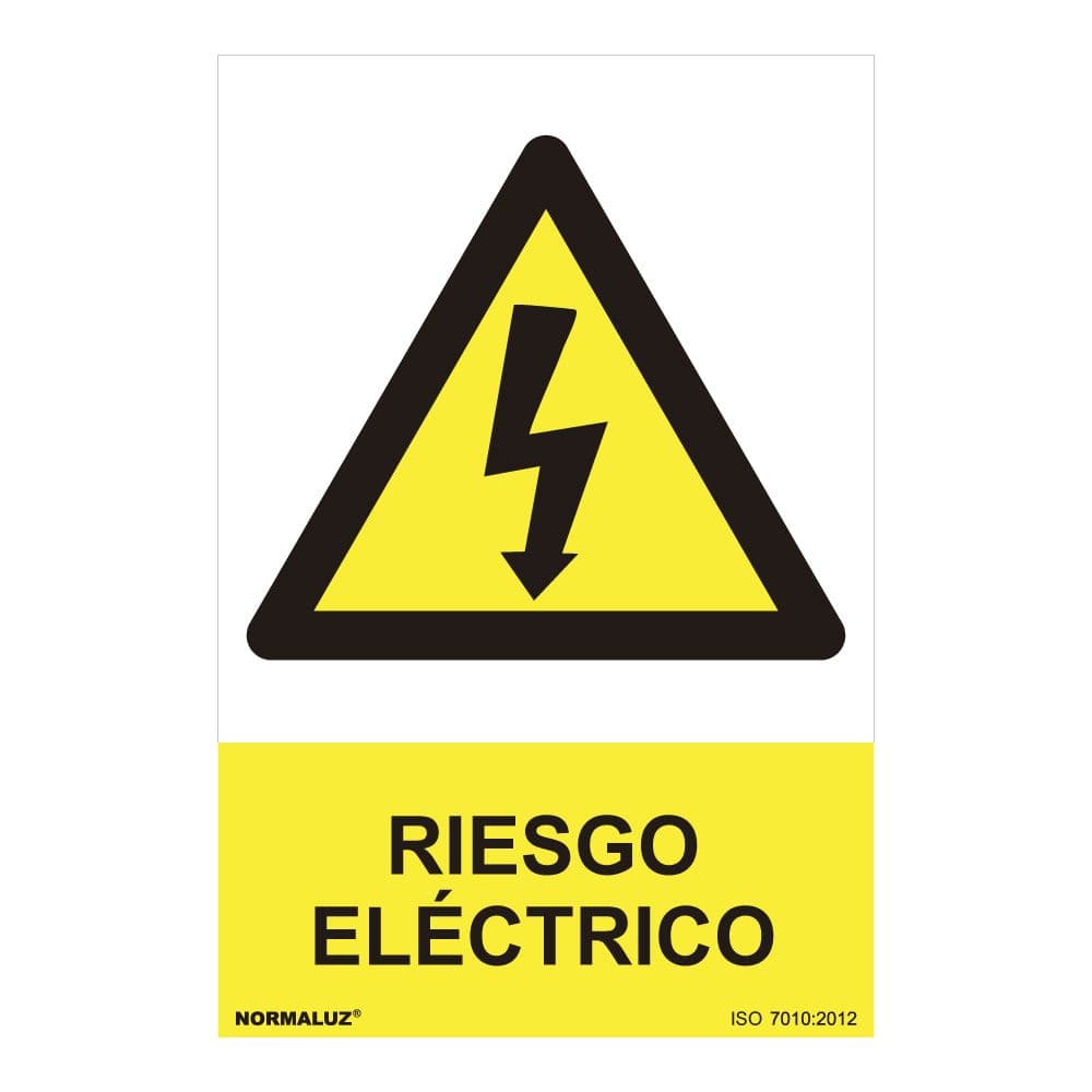 CARTEL PELIGRO "RIESGO ELECTRICO" (PVC 0.7mm) 30x40cm NORMALUZ