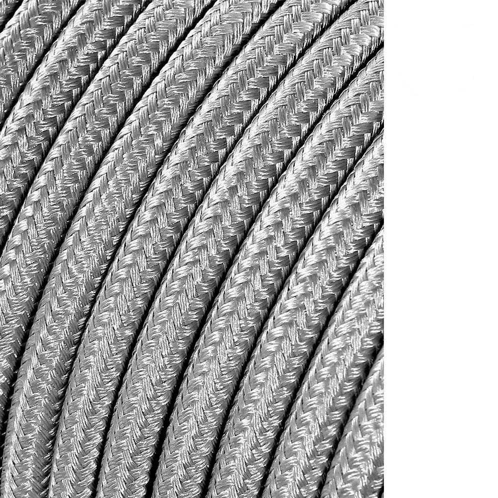 CARRETE CABLE CORDÓN TUBULAR H03VV-F 2 x 0,75 mm² PLATA, 5 m
