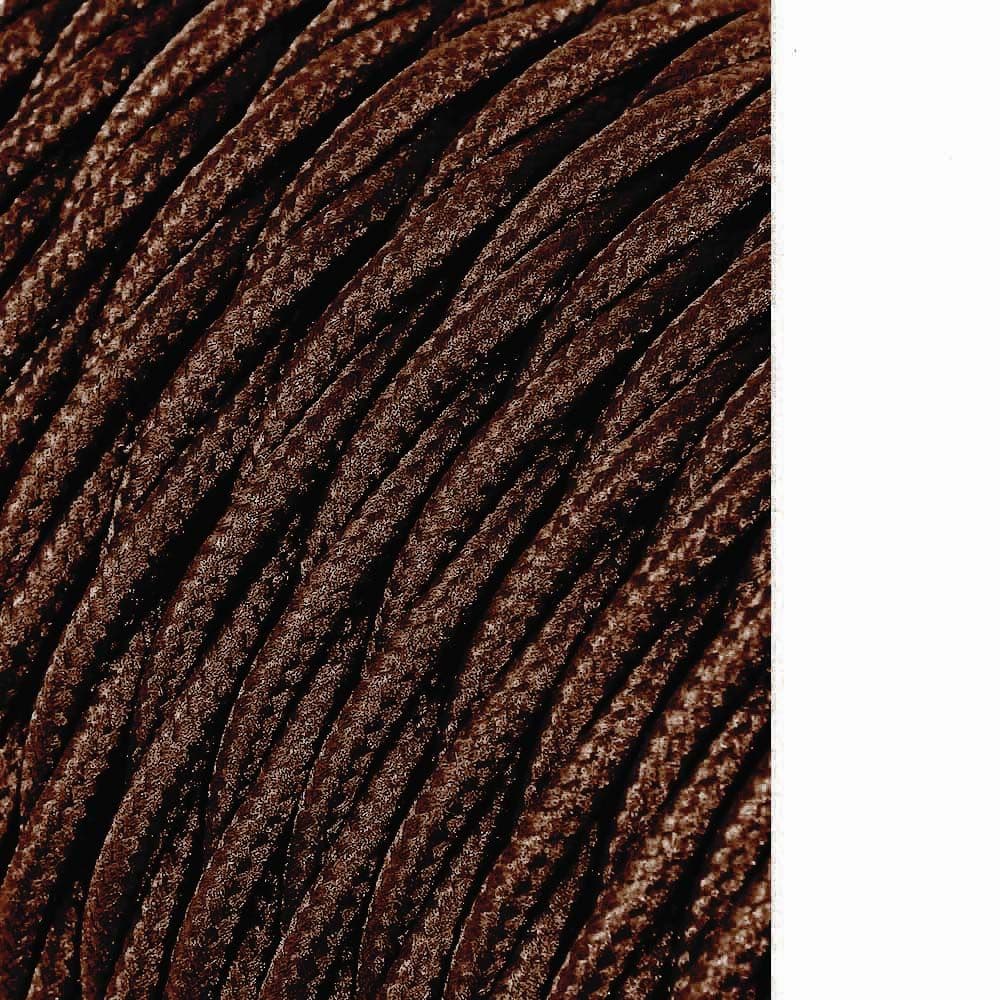 CARRETE CABLE TEXTIL TRENZADO H03VV-F 2 x 0,75 mm² MARRÓN, 5 m