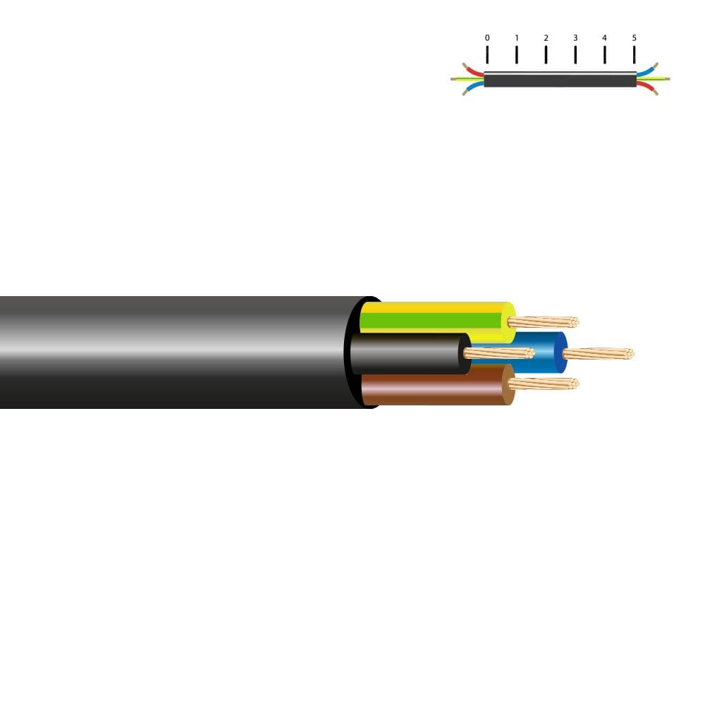 MANGUERA TUBULAR VV-K06/1KV 4 G 1,50 mm², NEGRA EURO/m