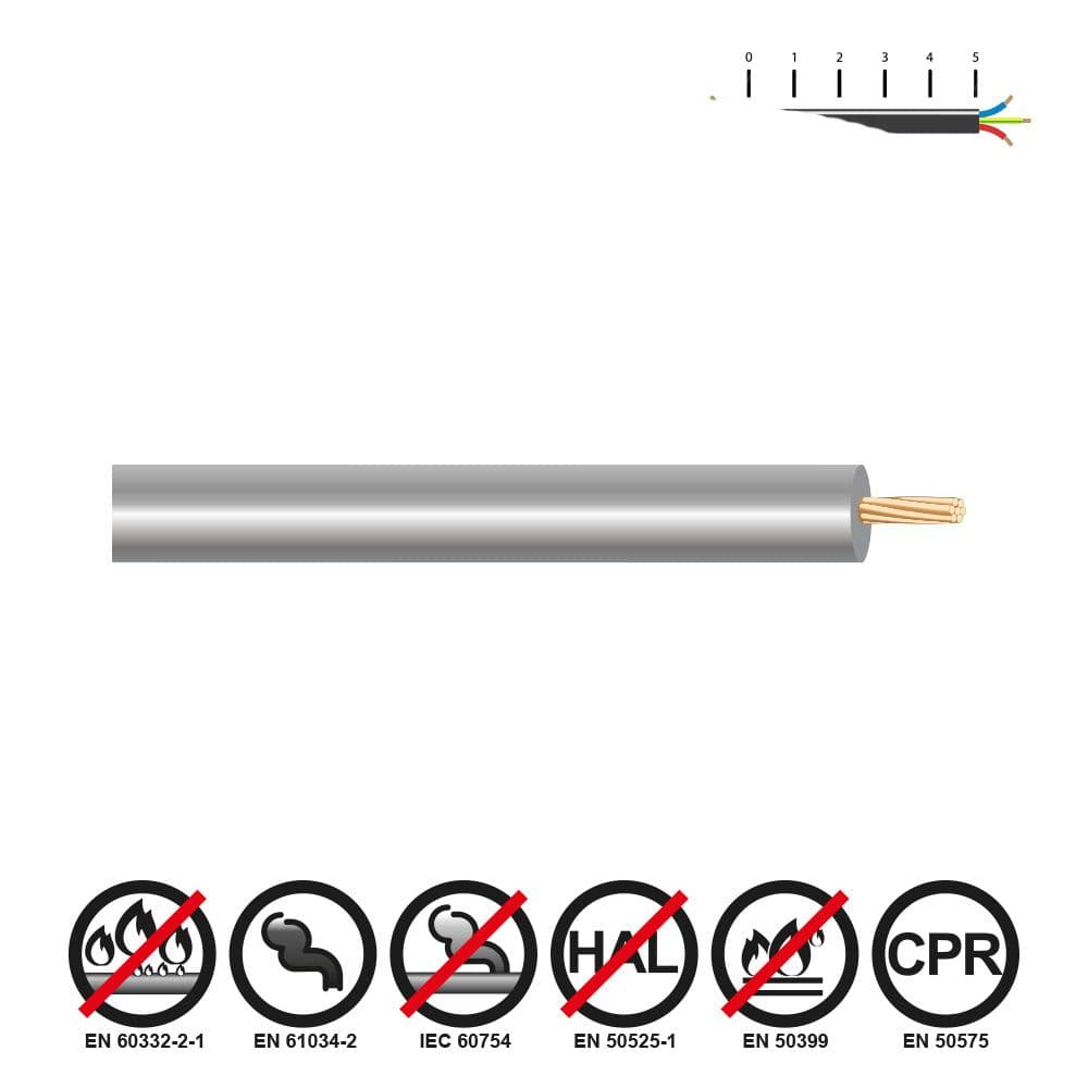 CABLECILLO H07Z1-K 6,00 mm² GRIS EURO/m