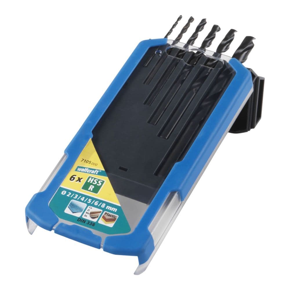BROCA PARA METAL HSS, FORJA POR LAMINACIÓN, JUEGO 6 PIEZAS, Ø2,00 - Ø8,00 mm
