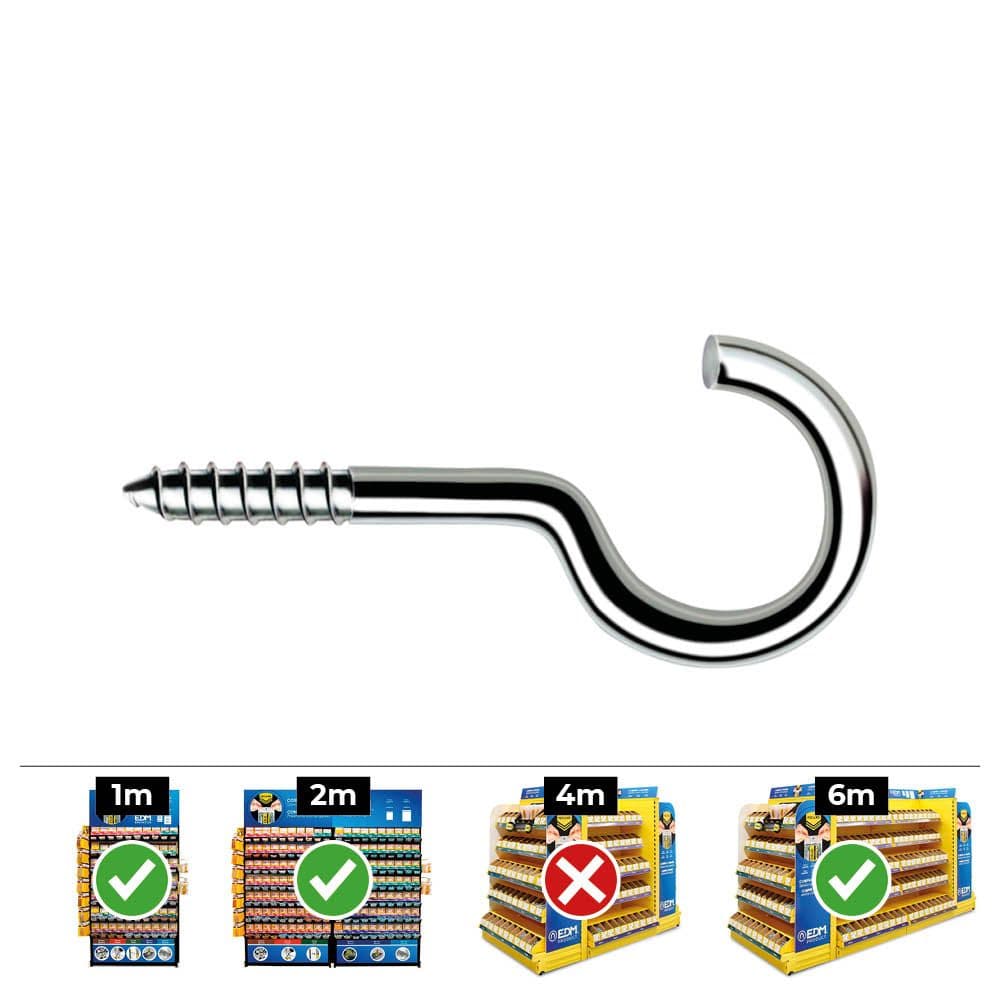 HEMBRILLA ROSCADA ABIERTA Ø3,0 x 50 mm ZINCADO, CAJA 250 uds